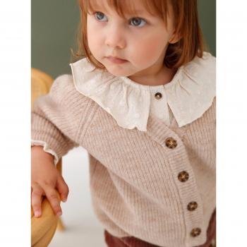 VERTBAUDET Bébé gilet côtelé beige perlé