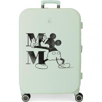 Maleta Mediana Disney Happiness 70cm Verde Expandible Rígida 79L
