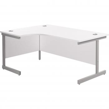 800X1200 Single Upright Left Hand Radial Desk White