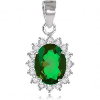 Pendentif Victorina in Groen-Wit Zilver