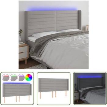Grigio Chiaro Testiera Letto A LED – 183x16x118 cm