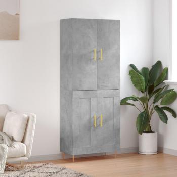 VidaXL Aparador alto madera contrachapada gris hormigón 69,5x34x180 cm