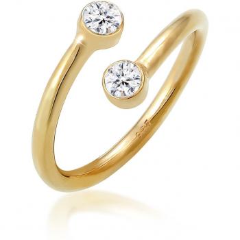 Elli Eleganter Glanz‑Ring: Wickelring mit weißen Kristallen – 925 Sterling