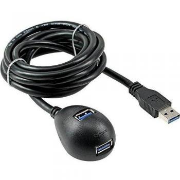 Cable adaptador USB 1 m A a 2 x A negro