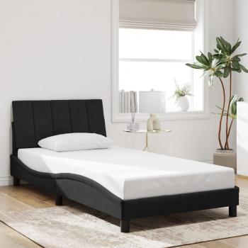 Lit sans matelas noir 100x200 cm en velours