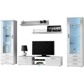Charlotte E109 Set con Porta TV – Bianco Lucido