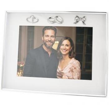 Modern Silver Wedding Hearts & Rings Display