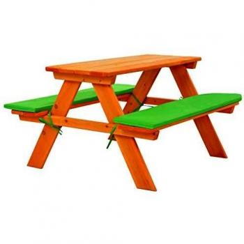 Tavolo e Panche per Bambini in Legno Massello 89x79x50 cm