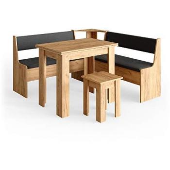 Vicco Sitzgruppe Roman Eiche/Anthrazit 150 x 150 cm, 5-teilig