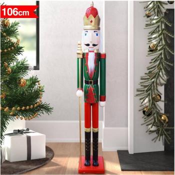 Trade Shop Traesio: Soldado Navideño en Madera, Altura 106 cm, Adorno de Navidad