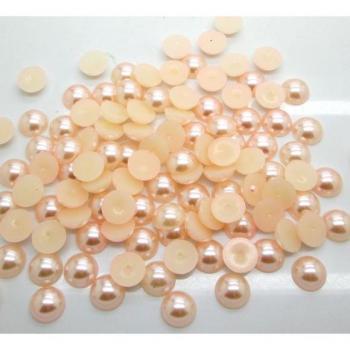 Light Pink Half Round Craft Beads for Garment Decoration