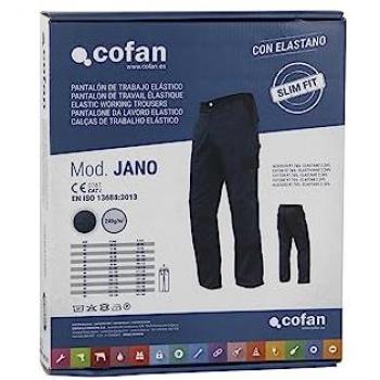 Pantalón Trabajo Cómodo Jano Slim Fit Marino/Negro T-64