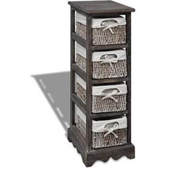 4-Tier Brown Weave Basket Storage Rack – VidaXL Collection