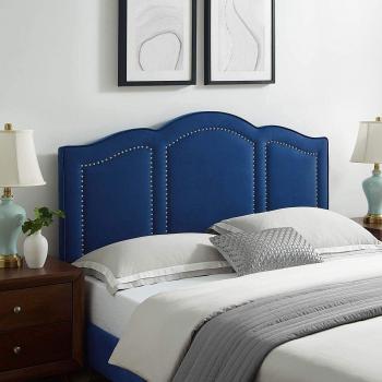 26 inch Blue Plush Double Headboard