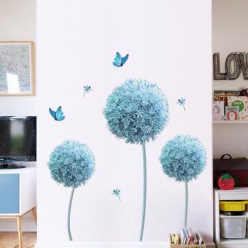 Murales de Flores en 3D Azul