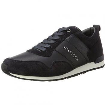 Sneakers Tommy Hilfiger Iconic in Pelle e Suede Blu Marino
