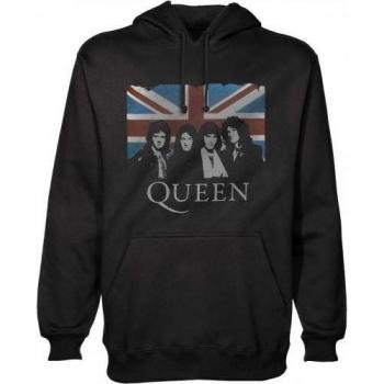 Queen Unisex Volwassen Union Jack Vintage Hoodie L Marineblauw