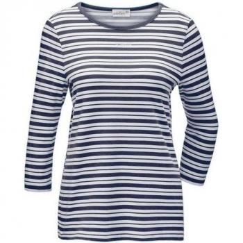 Goldner Ringelshirt mit U-Boot-Ausschnitt
