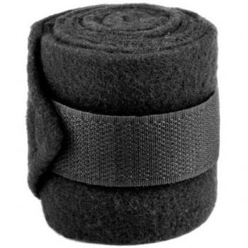 Waldhausen Fleece Leg Bandages – 4‑Pack, Black Mini‑Shetty