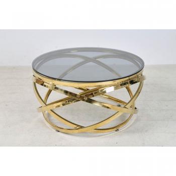 Goldener Couchtisch mit grauem Akzent