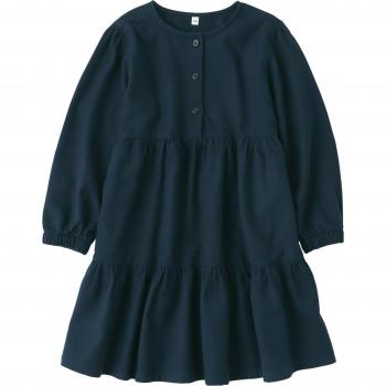 MUJI Kinderkleid aus gebürstetem Flanell, dunkelblau