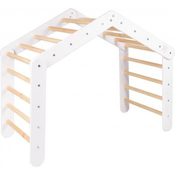 MeowBaby Échelle de Gymnastique Pikler Triangle d'Escalade 112x61x94cm naturel Beige