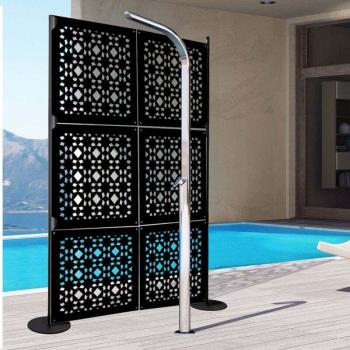 Parasol negro 48x48 cm Psicodélico con panel PVC perforado y grosor 1 cm