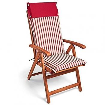 6er-Set Vanamo Auflagen Rot/Weiß gestreift 120x45x5cm