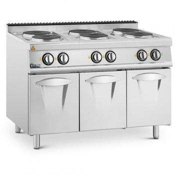 Royal Catering 15,6kW Fogão Eletrônico 6 Bicos com Armário Inferior