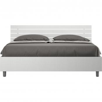Cama Multifuncional 160x190 Cabecera Recta y Almacén de Lamas Fresno Blanco