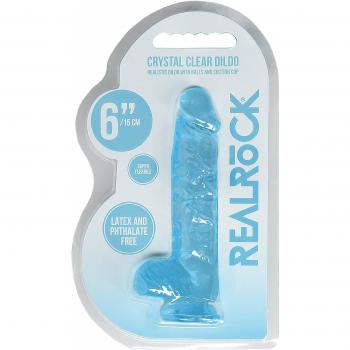 Pene finto realistico blu con ventosa 15 cm