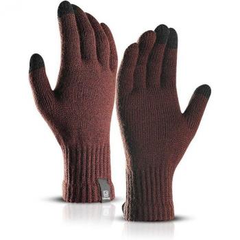 Manoplas para invierno con pantalla táctil, guantes de punto unisex, cálidas, color sólido simple