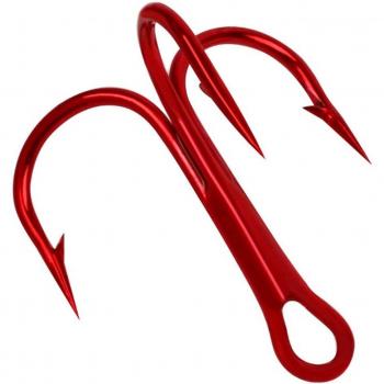 Anzuelo Triple Acero Rojo, #4,#6,#8,#10 – Lote 10 Piezas