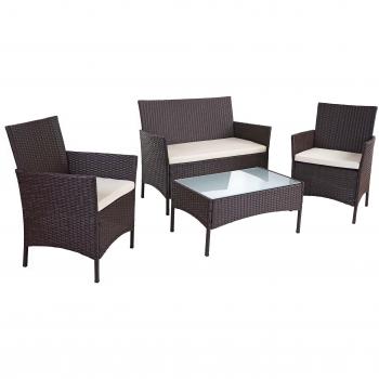 Polyrattan Lounge Marrone – Panca e Poltrone