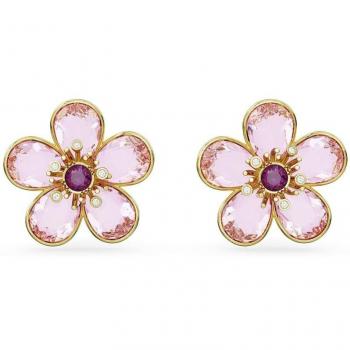 Pendientes Swarovski Florere con cristales rosa y piedra central