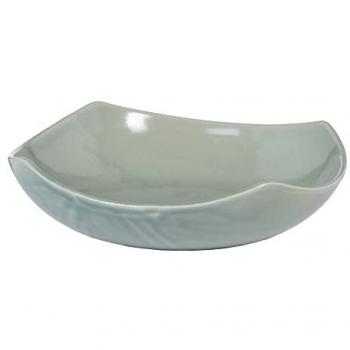 Centro de mesa cerámica azul claro 29,5 x 29,5 x 8 cm