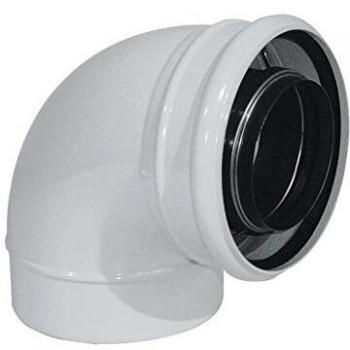 Coude Concentrique 90° Blanc Inox/Galva