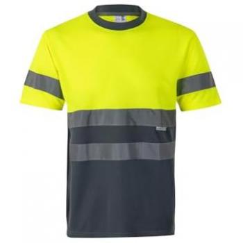 Reflexions-T-Shirt Grau/Gelb L von Velilla