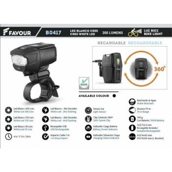 Bicicletta Favour 360° Rotante Led 300 Lumen