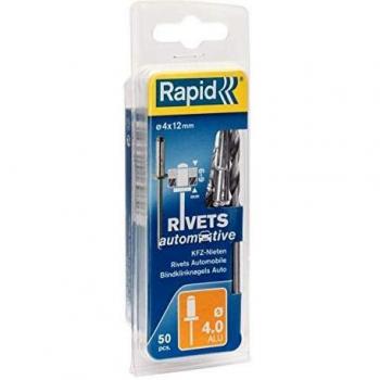 Rapid Automotive Rivets 4mm 12mm Pack of 50