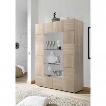 INOSIGN Vitrine Dama 166 × 121 cm – Glasfront in 3‑D‑Optik, viel Stauraum