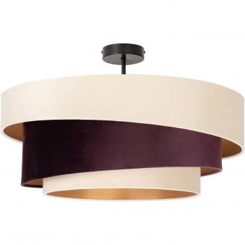 Lindby Jusari Stofflampen-Decke – warmes Braun, sanftes Beige