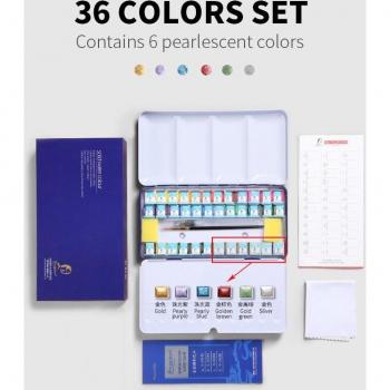 GIORGIONE Portable Watercolor Paint Set with Pearlescent Colors