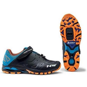 Chaussure de VTT Northwave Spider 2 2020 – Noir, Bleu et Orange (EU 43)