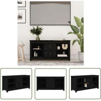 Support TV minimaliste noir 103×36,5×52 cm – Living Store