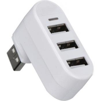 Adaptador Giratorio DATA FROG de 3 Puertos USB para Notebook
