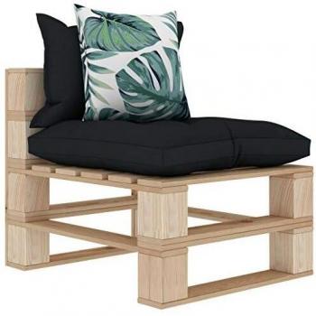 VidaXL Palettensofa Mittelsofa – Gartensofa mit Blumenbezug