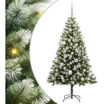 Sapin de Noël en plastique avec neige en flocons