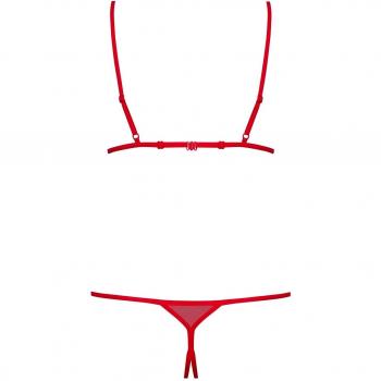 Verführerische Strass-Glanz Reizwäsche – Rot, S/M