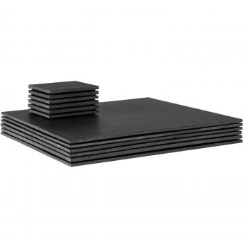 10cm Linea Slate Placemats & Coasters 12pc Set